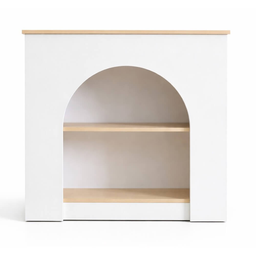 ตู้เตี้ย ดีไซน์เตาผิง PROSPACE FURNITURE รุ่น A ขนาด 80X25X80 ซม. สีขาว_0